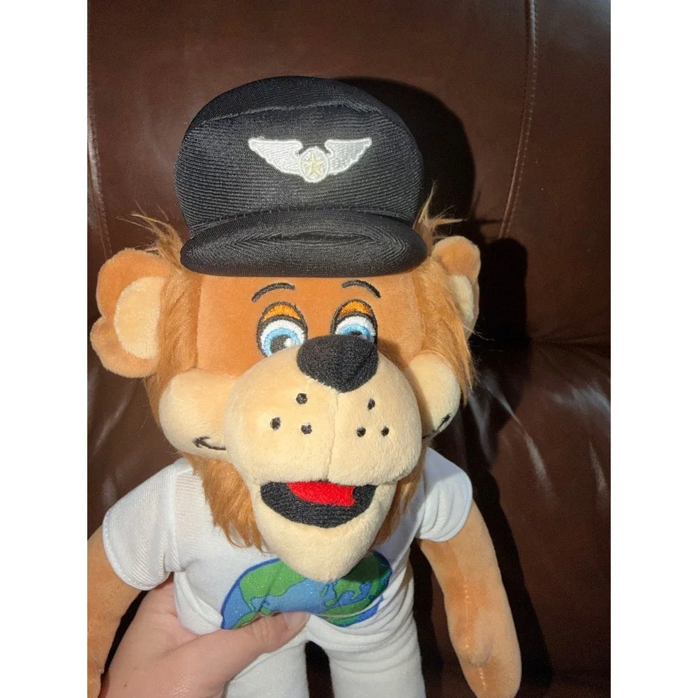 Wonder Palz‎ Lion Pilot Plush Stuffed Animal Captain Hat Globe Shirt Aviation
